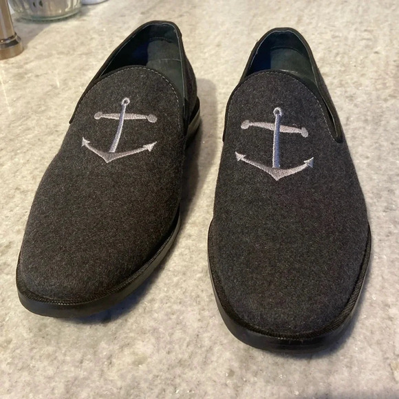 Sperry Top-Sider Men's 9 Wool Anchor Overlook Smoking Slipper Slip On Gray EUC - Picture 1 of 8